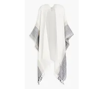 Brunello Cucinelli Fringed linen-blend gauze wrap - White - OneSize White