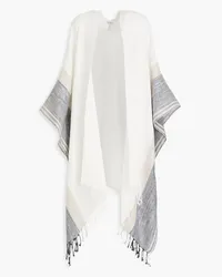 Brunello Cucinelli Fringed linen-blend gauze wrap - White - OneSize White