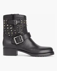 Valentino Garavani Buckled studded leather boots - Black Black