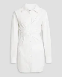 Alexander Wang Wrap-effect cotton-poplin mini shirt dress - White White