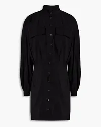 ba&sh Gathered woven mini dress - Black Black