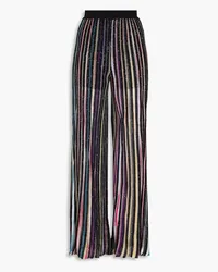 Missoni Metallic sequined crochet-knit wide-leg pants - Black Black