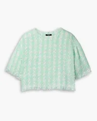 Balmain Cropped checked tweed top - Green Green