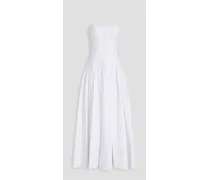 Dolma gathered cotton-poplin maxi dress - White