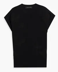 Valentino Garavani Embroidered ribbed-knit top - Black Black