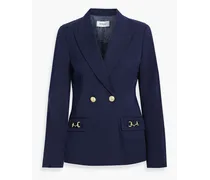 Cerys double-breasted cotton-blend twill blazer - Blue