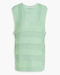 Autumn Cashmere Pointelle-knit cotton vest - Green Green