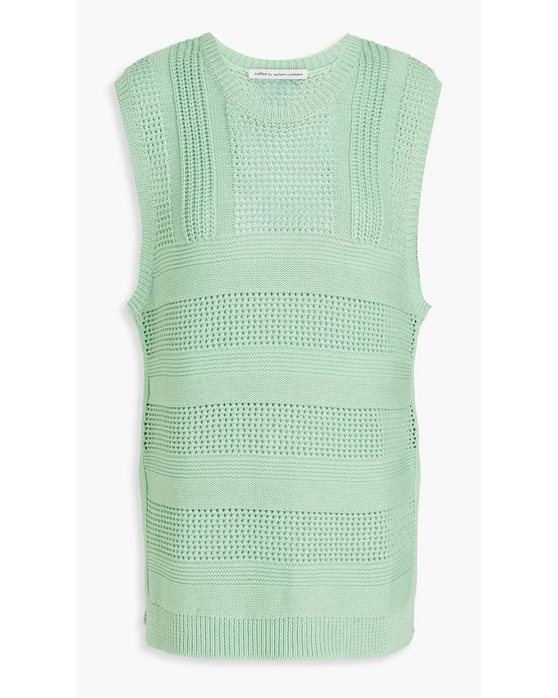 Autumn Cashmere Pointelle-knit cotton vest - Green Green