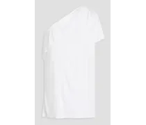 Irko one-sleeve ruffled jersey top - White