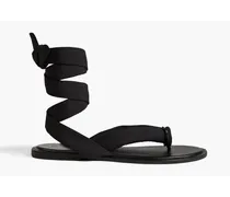 Leather-trimmed padded shell sandals - Black