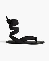 Ganni Leather-trimmed padded shell sandals - Black Black