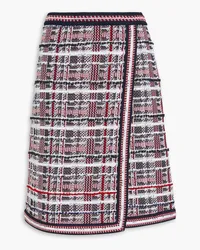 Thom Browne Wrap-effect checked cotton-blend skirt - Blue Blue