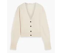 Cropped cashmere and wool-blend cardigan - White