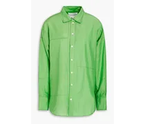 Cotton and silk-blend poplin shirt - Green