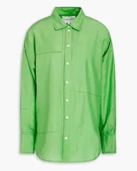 Frame Denim Cotton and silk-blend poplin shirt - Green Green