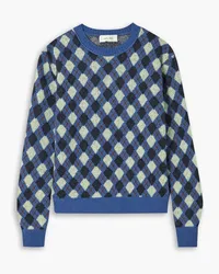 Wales Bonner Williams jacquard-knit merino wool-blend sweater - Blue Blue