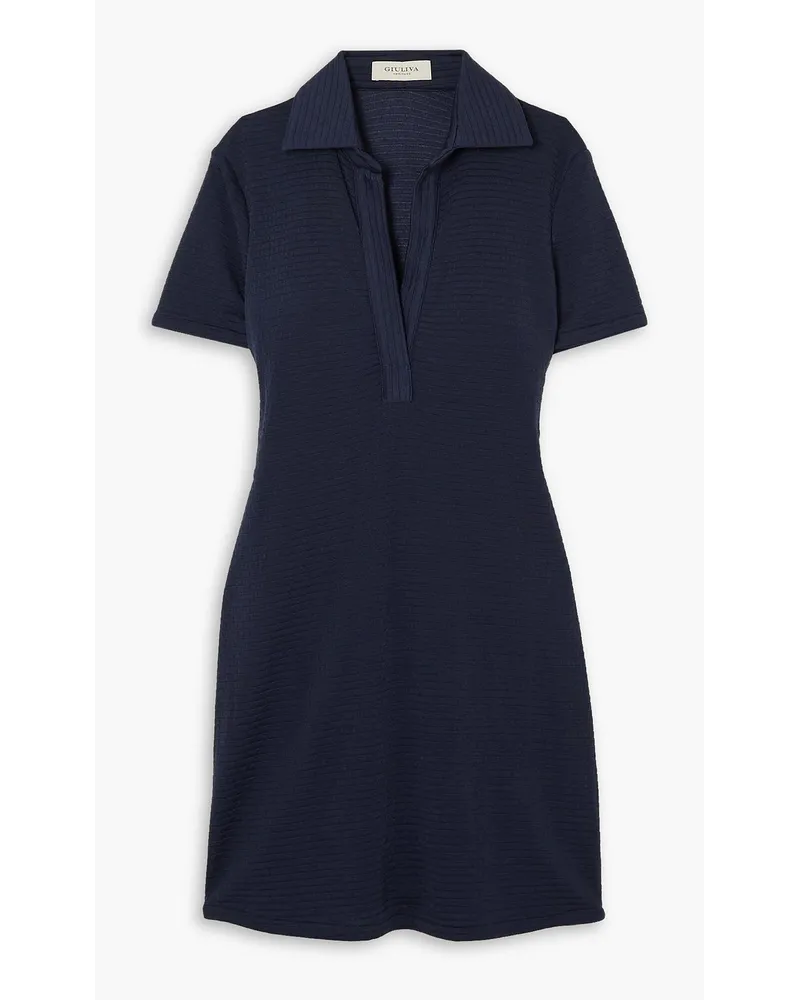 Giuliva Heritage Collection The Lucrezia ribbed-knit polo dress - Blue Blue
