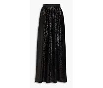 Sequined tulle maxi skirt - Black