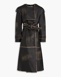 ROTATE Birger Christensen Belted leather trench coat - Black Black