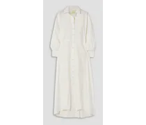 Sara cotton-poplin midi shirt dress - White