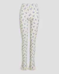 Acne Studios Floral-print cotton-blend jersey leggings - White White