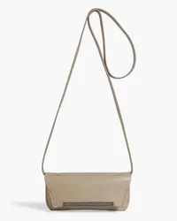 Brunello Cucinelli Bead-embellished leather shoulder bag - Neutral Neutral