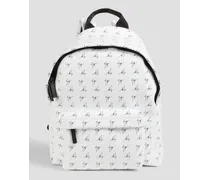 Printed leather backpack - White