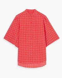 Equipment Checked silk-crepe blouse - Red Red