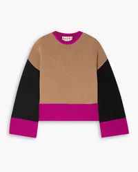 Marni Color-block cashmere sweater - Brown Brown