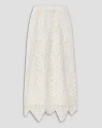 Sea Dalia cotton-blend corded guipure lace midi skirt - White White