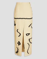 Nanushka Marjo embroidered cotton maxi skirt - White White