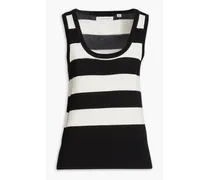 Striped cotton tank - Black