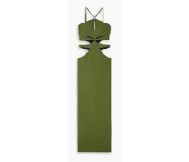 Asterisk cutout stretch-knit maxi dress - Green