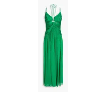 Cutout chiffon maxi dress - Green