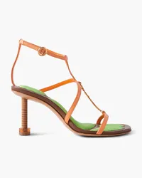 Jacquemus Pralu logo-embellished leather sandals - Orange Orange