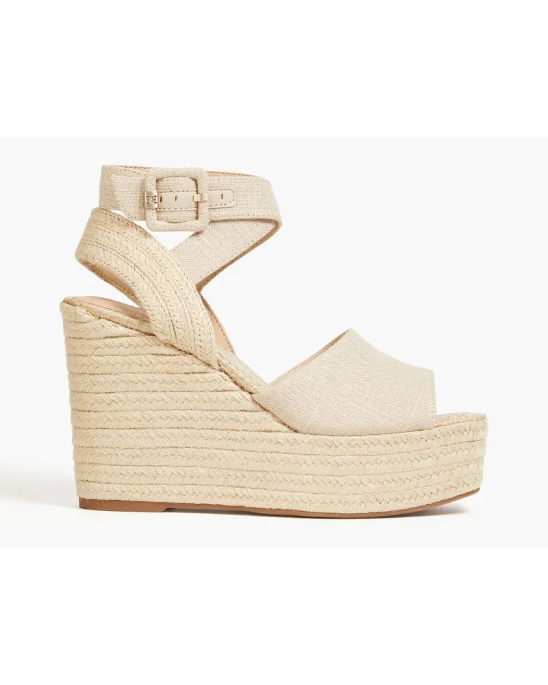 Sam Edelman Vada canvas platform wedge espadrille sandals - Neutral Neutral