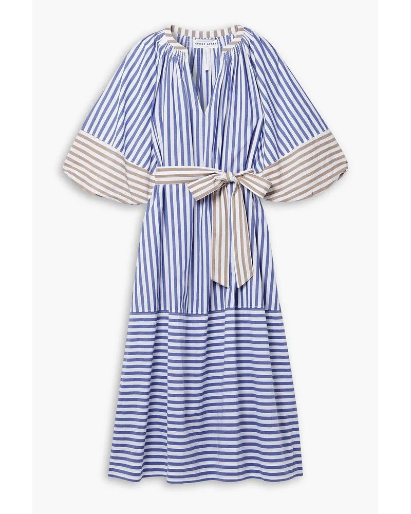 APIECE APART Sun Mesa striped cotton midi dress - Blue Blue