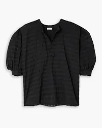 DEVEAUX Faye checked seersucker blouse - Black Black