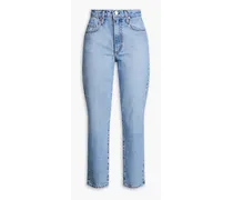Bessette cropped high-rise slim-leg jeans - Blue