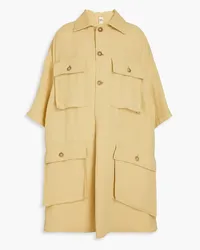 Petar Petrov Pleated twill shirt dress - Yellow Yellow