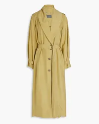 Alberta Ferretti Belted pleated silk coat - Green Green