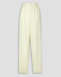 Ralph Lauren Pleated wool-crepe tapered pants - White White