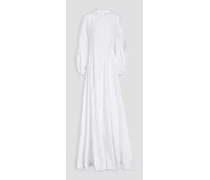 Cotton maxi shirt dress - White