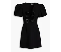 Amara bow-embellished crepe mini dress - Black