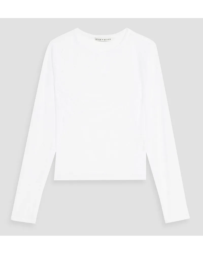 Alice + Olivia Alice Olivia - Delania cropped mesh top - White White