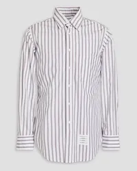 Thom Browne Striped cotton-poplin shirt - White White