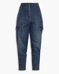 Brunello Cucinelli Cropped faded high-rise tapered jeans - Blue Blue