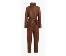 Kyla leather jumpsuit - Brown
