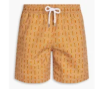 Mid-length printed swim shorts - Brown