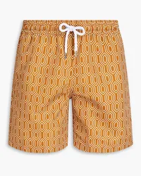 Frescobol Carioca Mid-length printed swim shorts - Brown Brown